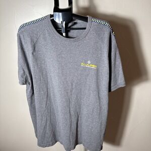 Polo Ralph Lauren Polo T-Shirt - Men's Sz 2XL - Gray Spellout Shoulder Stripes